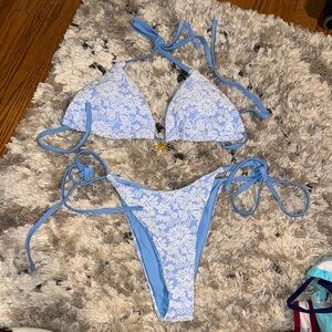 SHEIN- Blue Floral Bikini Set